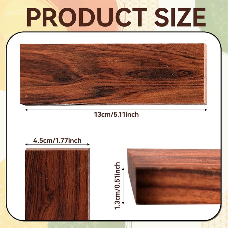 TANEMUDO 5 Pcs Ironwood Knife Handle Scales for Knife Making Natural Wood Knife Handle Material (5.11 x 1.77 x 0.51 Inches) - Image 2
